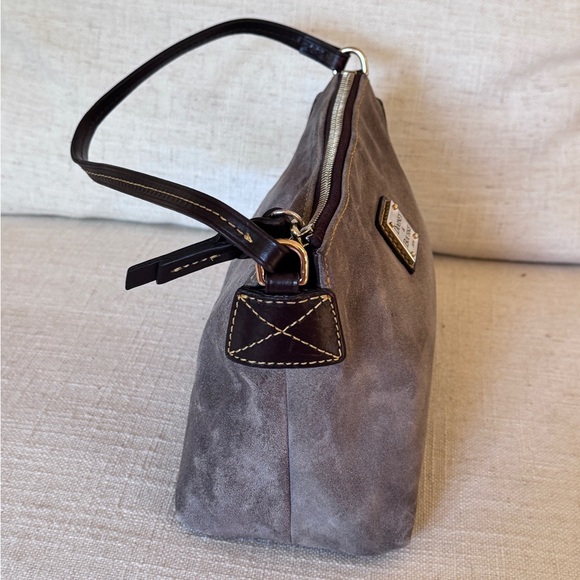 Dooney & Burke Vintage Gray Suede‎ Small Shoulder Bag - Picture 4 of 15
